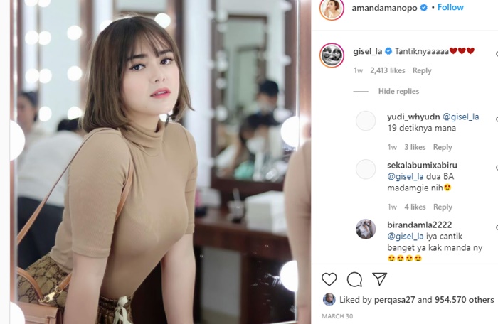 Amanda Manopo dikomentari Gisella Anastasia