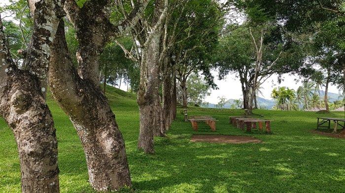 Panorama elok wisata Kalsel Taman Permana Pelaihari Kabupaten Tanahlaut yang menyuguhkan savana luas nan hijau dan semilir angin menyegarkan.