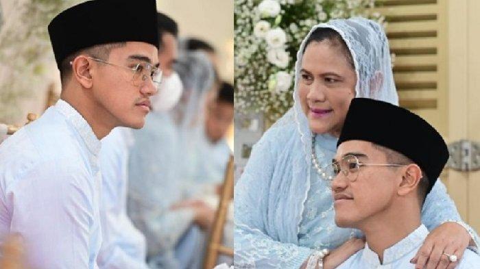 Kaesang Pangarep dan ibunya, Iriana Jokowi - Kaesang Pangarep menangis kejer saat menjalani prosesi siraman di kediamannya, Jumat (9/12/2022).