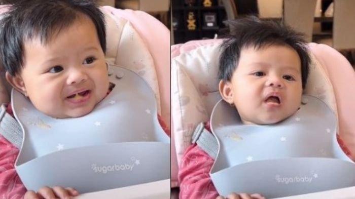 Ameena akhirnya makan makanan pendamping air susu ibu (MPASI) untuk pertama kalinya.