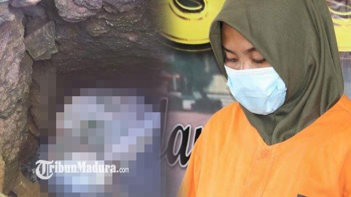 Warga digegerkan temuan mayat balita perempuan 4 tahun di dalam sumur tua di Desa Tambaagung Ares, Kecamatan Ambunten, Kabupaten Sumenep, Madura, pada 21 April 2021 (kiri) dan tersangka pembunuhan SL, 30 tahun (kanan).