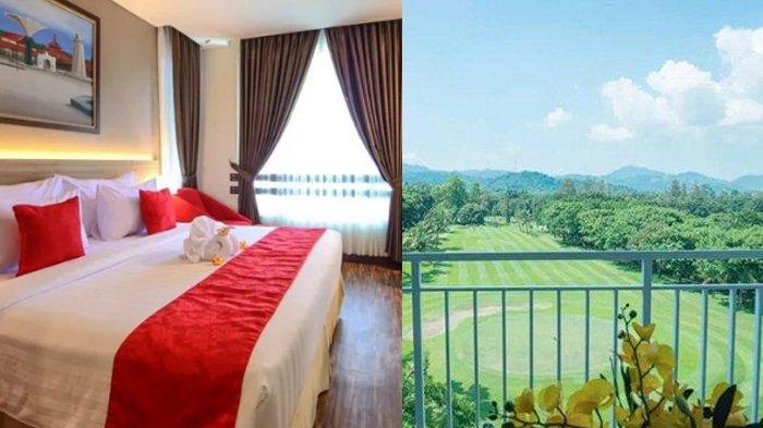 KIRI: Kamar hotel di The Royale Krakatau Cilegon. KANAN: Pemandangan lapangan golf yang luas dan indah, dapat dilihat dari kamar di Hotel The Royale Krakatau. Hotel ini terletak pusat Kota Cilegon, berdekatan dengan Mall TransMart Cilegon.