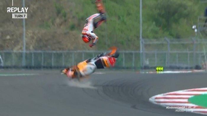 Ilustrasi kecelakaan Marc Marquez