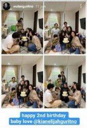 Momen Wulan Guritno dan suami, Adilla Dimitri, saat perayaan ulang tahun keponakan.