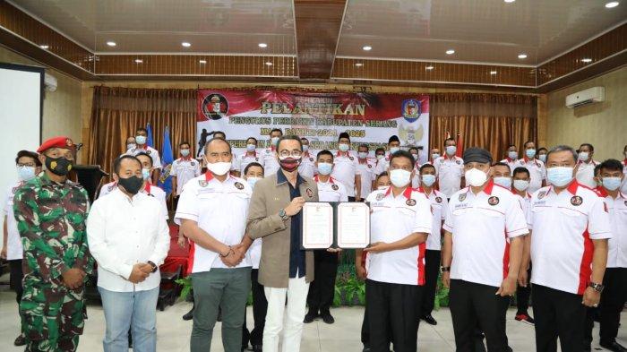 Pengurus Cabang Perbakin Kabupaten Serang periode 2021-2025 resmi dilantik di Hotel Flamengo, Kota Serang, Sabtu (20/3/201).