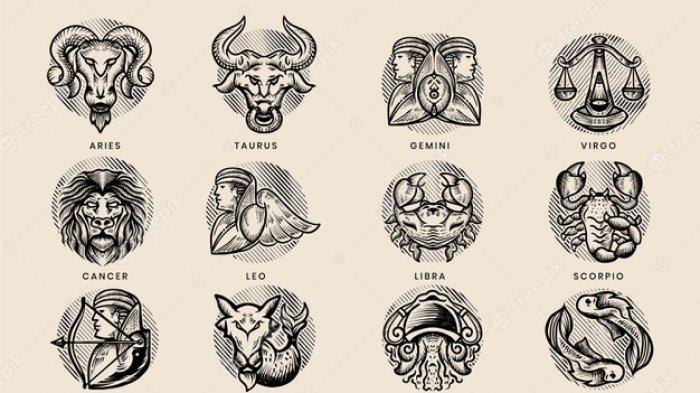 Ilustrasi - 12 rasi bintang astrologi.