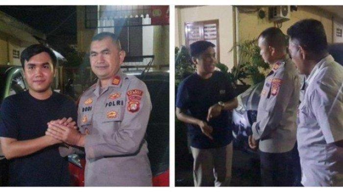 Rezki Achyanabertemu dengan Kapolsek Palmerah, AKP Dodi Abdulrohim. Rezki Achyana adalah warga yang mendapat tindakan rasis oleh oknum polisi saat membuat laporan kehilangan di Polsek Palmerah, Kamis (24/11/2022) malam. penyebab Rezki Achyana diteriaki pelit oleh oknum polisi di Polsek Palmerah diduga karena tak beri uang.