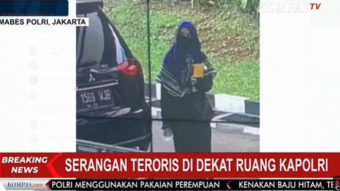 Foto terduga teroris yang diduga wanita sebelum tewas ditembak saat melakukan penyerangan di Mabes Polri, Kamis (31/1/2021)