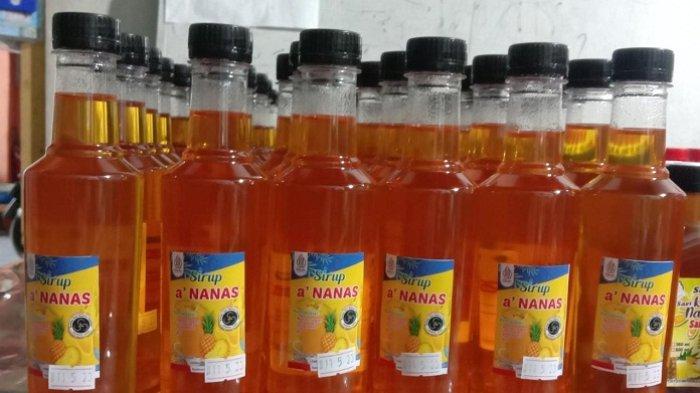 Sirup kulit nanas buatan BUMDes Simase, Desa Pedawang, Kecamatan Bae, Kabupaten Kudus.