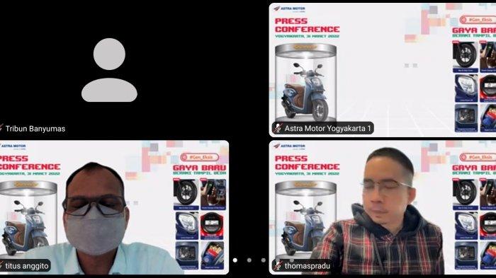 Zoom meeting perkenalan New Honda Genio, Kamis (31/3/2022). New Honda Genio terbaru dengan ubahan desain yang semakin memperkuat karakternya, didukung dengan fitur terbaru yang membuatnya tampil semakin bergaya.
