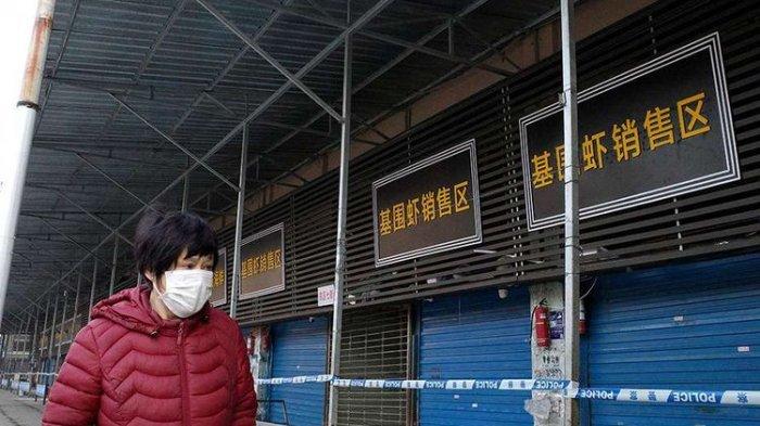 Pasar Wuhan saat ditutup akibat virus corona