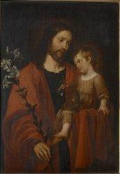 LUKISAN - Santo menggendong Tuhan Yesus