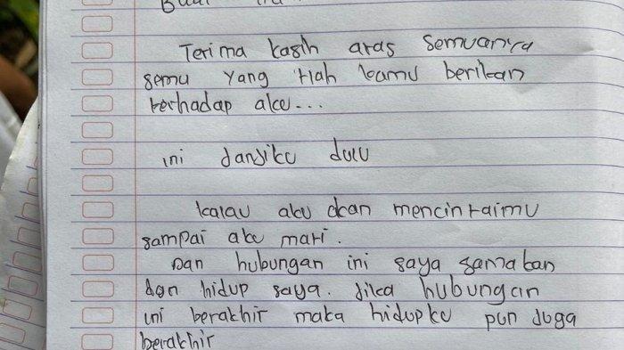 Seorang gadis di Kabupaten Tana Toraja, Sulawesi Selatan yang nekat mengakhiri hidupnya dengan cara gantung diri meninggalkan sepucuk surat, Rabu (4/11/2020).