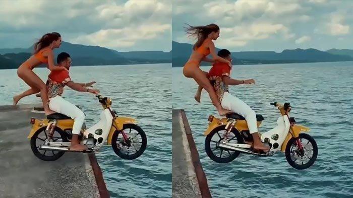 Aksi wisatawan mancanegera (wisman) yang menceburkan diri ke laut dengan sepeda motornya viral di media sosial (medsos). Selebgram Yang Terjun ke Laut di Bali Bareng Kekasih, Ternyata Bukan Orang Sembarangan di Rusia