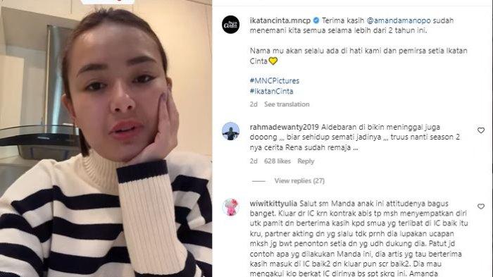 Amanda Manopo saat dengan penonton dan fans Ikatan Cinta, Senin (23/1/2023).