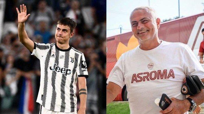 Pelatih AS Roma, Jose Mourinho dan Paulo Dybala