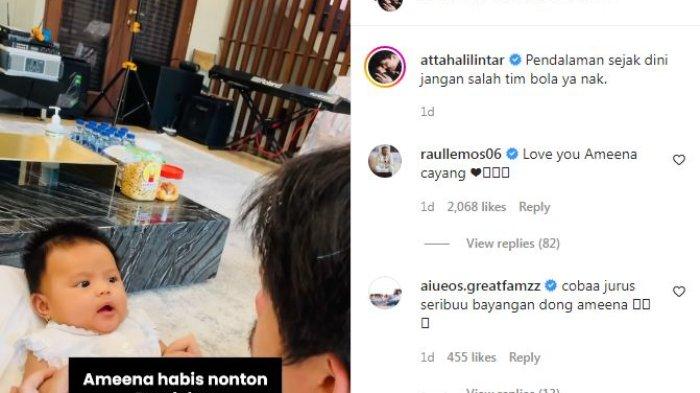 Atta Halilintar bersama putrinya, Ameena Hanna.