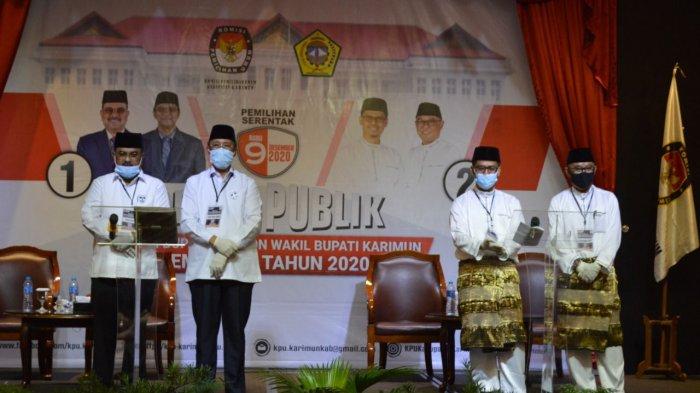 PILKADA KARIMUN - Dua pasangan calon (paslon) Bupati dan Wakil Bupati Karimun saat debat kandidat putaran pertama pada 25 Oktober 2020.