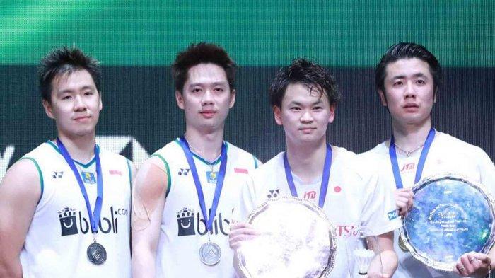 Ganda Putra Indonesia Marcus Fernaldi Gideon/Kevin Sanjaya Sukamuljo tampil sebagai runner up All England 2020, Minggu (15/3/2020)