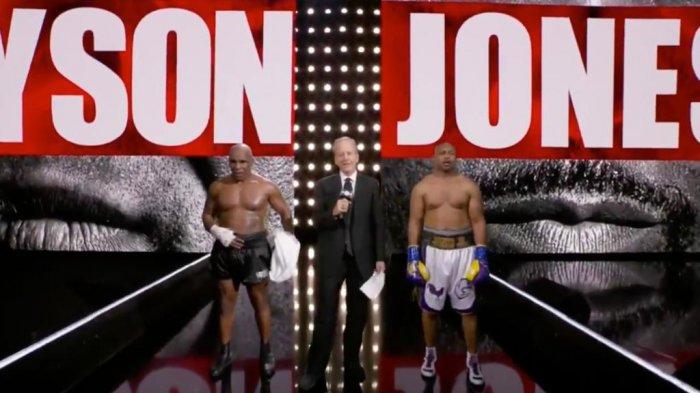Hasil Mike Tyson vs Roy Jones Jr berakhir dengan skor imbang, Minggu (29/11/2020)