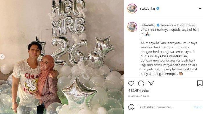 Lesti Kejora beri kejutan di ulang tahun Rizky Billar.
