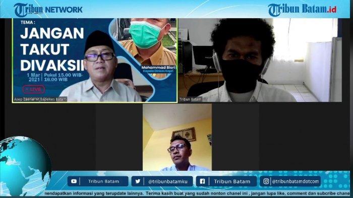 Tangkapan layar News Webilog Tribun Batam dengan tema Jangan Takut Divaksin, Senin (1/3/2021).