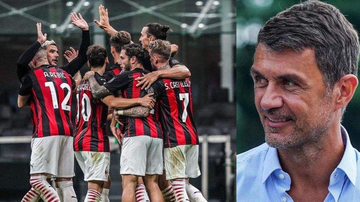 BELUM TARGET JUARA - Paolo Maldini (kanan) dan skuad AC Milan yang tampil tanpa kalah dalam 12 laga terakhir, meski begitu Rossoneri belum targetkan juara musim ini