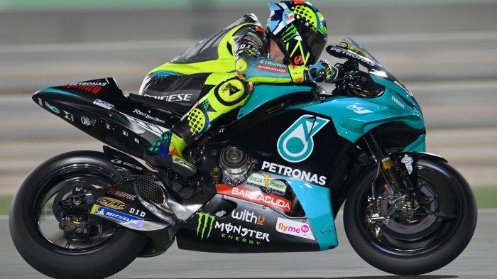 Pebalap Petronas Yamaha SRT Valentino Rossi waktu tercepat 8 di test Motogp Qatar pada hari keempat, Kamis (11/3/2021)