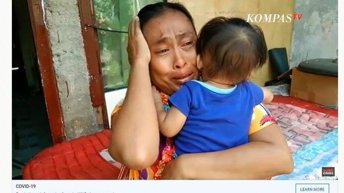 Yuli menangis tersedu-sedu saat membagikan cerita keluarganya yang kelaparan karena terdampak pandemi Virus Corona. Ilustrasi