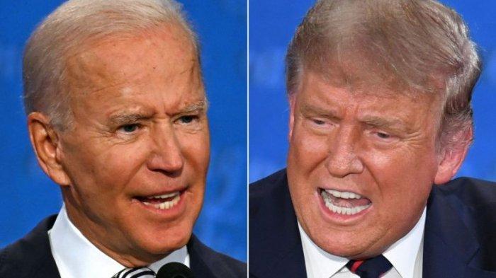 Kolase foto Joe Biden dan Donald Trump