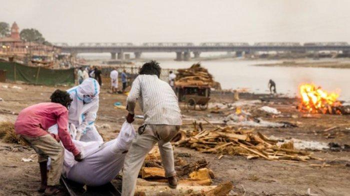 COVID INDIA - Puluhan Mayat Terdampar di Sungai Gangga, Diduga Korban Covid-19 India yang Dibuang
