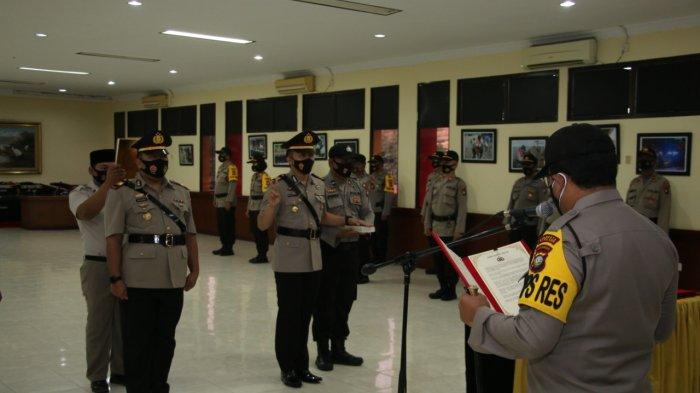 SERTIJAB - Sertijab Kasat Resnarkoba, Kasat Polair Dan Kapolsek Kawasan Pelabuhan Batam di Polresta Barelang, Rabu (21/10/2020).