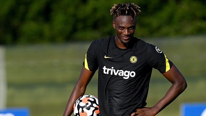 Tammy Abraham di sesi latihan pramusim Chelsea jelang musim 2021-2022