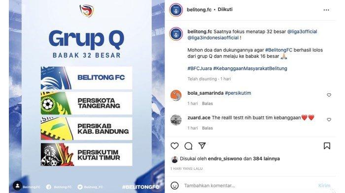 Belitong FC masuk dalam Grup Q dalam Babak 32 Besar Liga Indonesia 2021/2022.