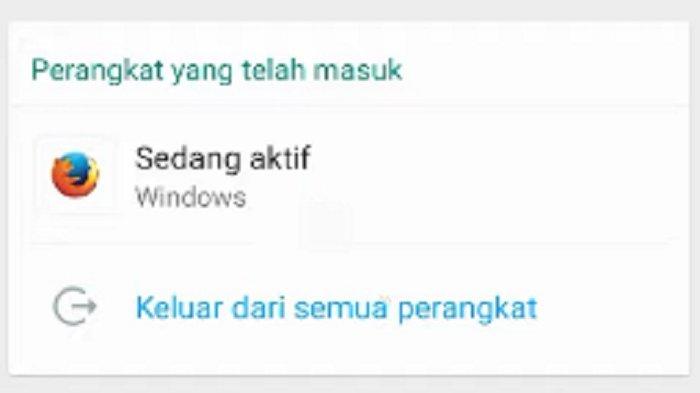 Tampilan WA sedang disadap di perangkat lain