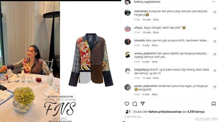 NagitaSlavina wearing MarineSerre 'Shirt in Multicolor' from modesens.com