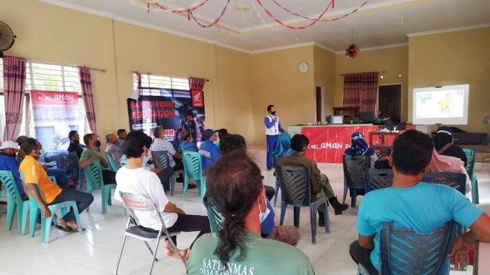 Tim Safety Riding Honda Asia Surya Perkasa Main Dealer Bangka Belitung kembali menggelar Safety Riding Education bertemakan Cari_Aman di hari yang Fitri Bersama Pemerintah Desa Batu penyu, Selasa (25/05/2021).