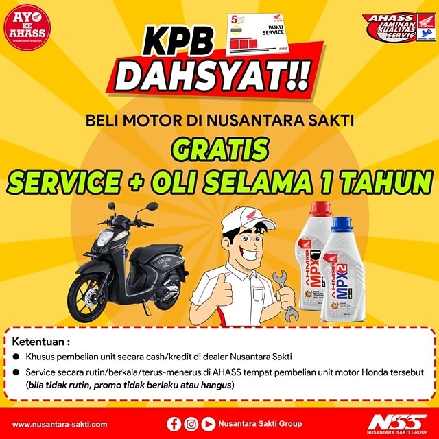 KPB Dahsyat, beli motor gratis servis + ganti oli