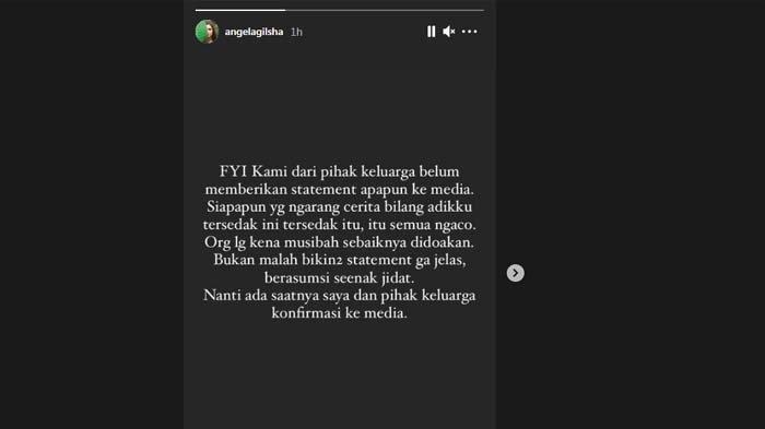 Angela Gilsha Bantah Adiknya, Marco Panari Meninggal Dunia Karena Tersedak, Jumat (5/2/2021)