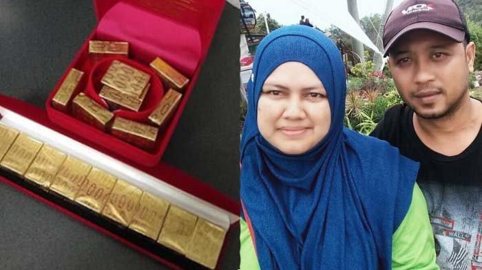 Dihadiahi emas batangan oleh Suami, Istri yang sempat histeris langsung syok