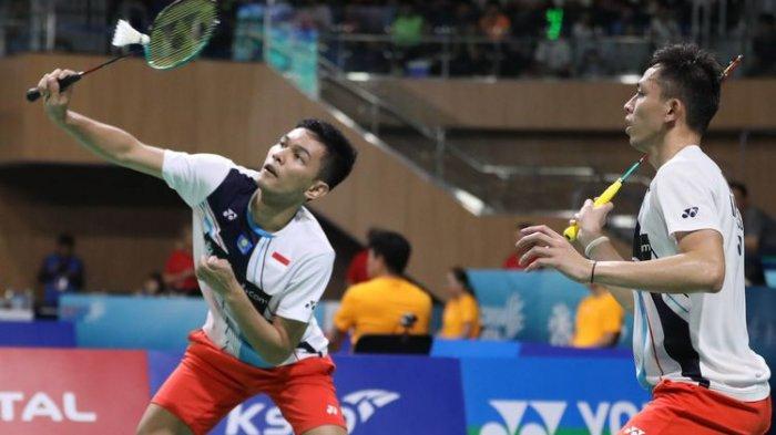 Pasangan ganda putra Indonesia, Fajar Alfian/Muhammad Rian Ardianto.(BADMINTON INDONESIA)