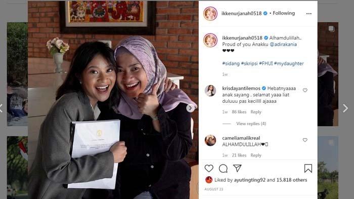 Selamat, putri Ikke Nurjanah dan Aldi Bragi, Siti Adira Kania lulus sarjana hukum