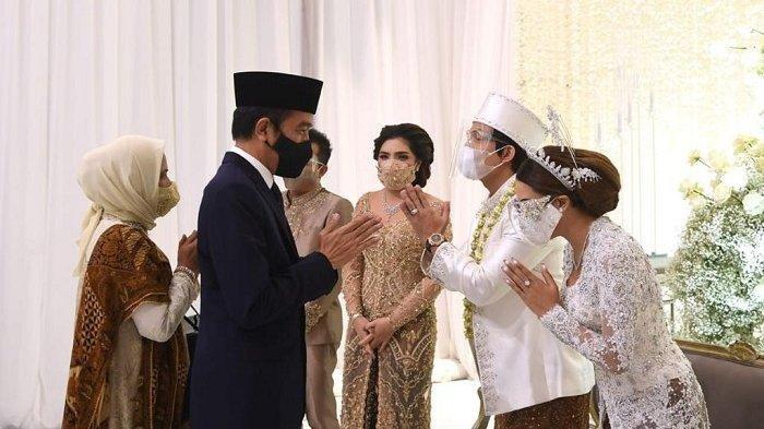 Presiden Joko Widodo (Jokowi) beserta Ibu Negara Iriana hadir pada acara akad nikah Titania Aurelie Nur Hermansyah (Aurel) dengan Muhammad Attamimi Halilintar (Atta).