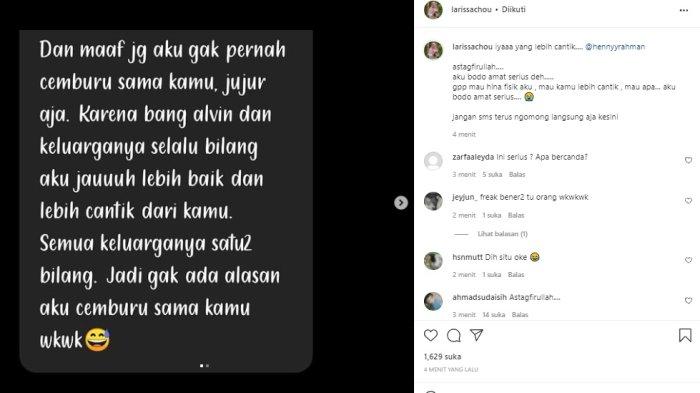 Larissa Chou bongkar teror istri baru Alvin Faiz