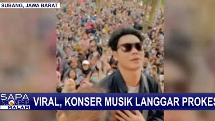 Tangkapan layar potongan video viral konser Tri Suaka tanpa menerapkan prokes, Taman Kukulu di Subang ditutup Pemkot.(Tangkapan layar Kompas TV/YouTube)