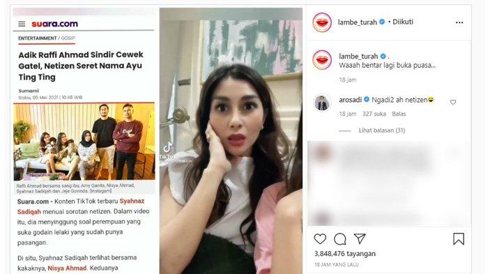 Suami Nisya, adik ipar Raffi Ahmad beri reaksi soal video viral istrinya disebut sindir Ayu Ting Ting (Instagram @lambe_turah)