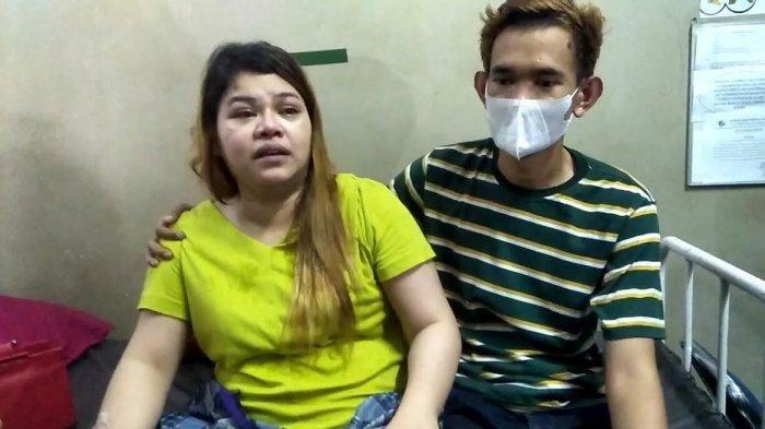 Riyana (baju kuning) korban diduga penganiayaan oleh oknum Satpol PP Gowa saat operasi PPKM mikro