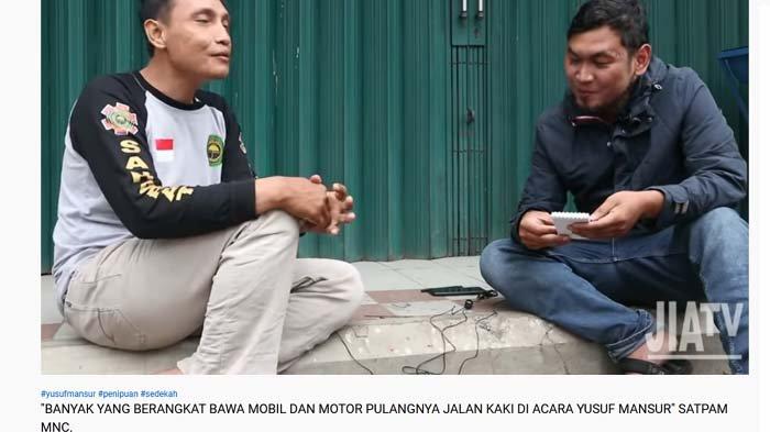 pengakuan satpam TV soal kajian Ustaz Yusuf Mansur minta jemaah serahkan motor mobil untuk sedekah