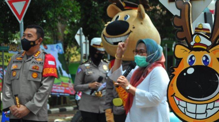 Polresta Bogor Kota me-launching program Si Pobo Bermain (Polisi Bogor Belajar dan Bermain) Polisi Sahabat Anak (PSA) di Taman Lalu Lintas SDN Duta Pakuan, Jalan Baranangsiang, Kota Bogor, Rabu (3/3/2021).