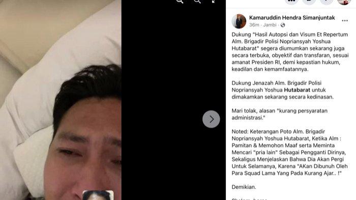 Video call Brigadir J dengan Vera saat meminta sang kekasih mencari pria lain karena dirinya akan dibunuh.